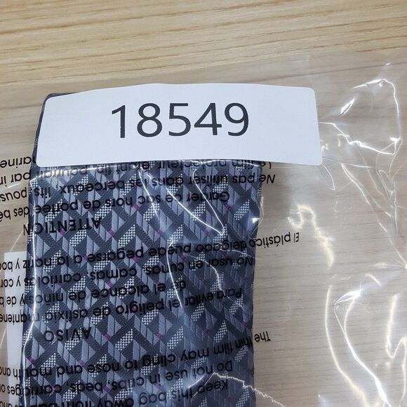 PERRY ELLIS Mens Neck Tie Black Silver Geometric Diamond Modern Classic - Picture 6 of 6